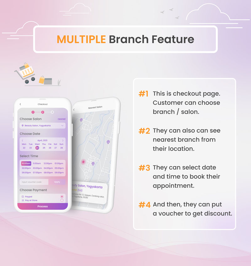 Beauty Salon Member Booking and Shopping React Native Mobile Template - 4
